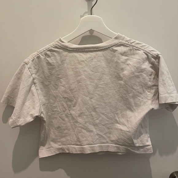 Urban Outfitters (UO) Cropped White Short Sleeve Rose Graphic - Picture 2 of 4